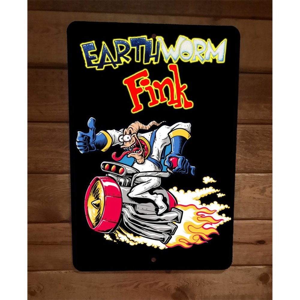 Earthworm Jim Rat Fink Parody 8x12 Metal Wall Sign